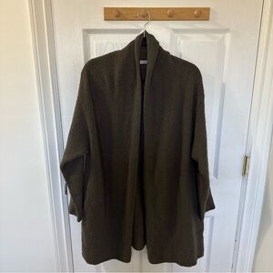 Vince Wool Cozy Brown Open-Front Sweater Cardigan Small